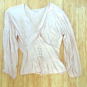 En Crėme Size Small Pink Boho Shirt